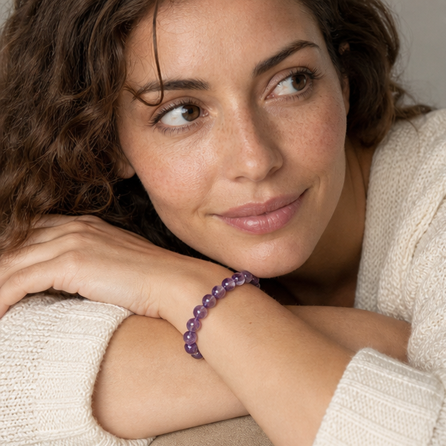 Dream Amethyst worn by a woman