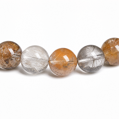 Close-up of Dendritic Quartz bead colour and surface detail