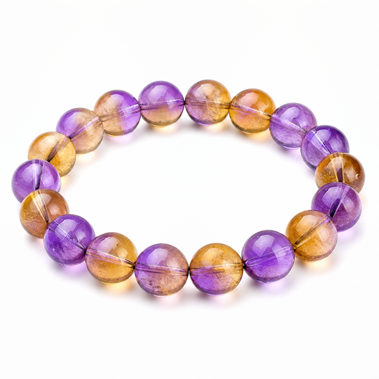 Ametrine on a white background