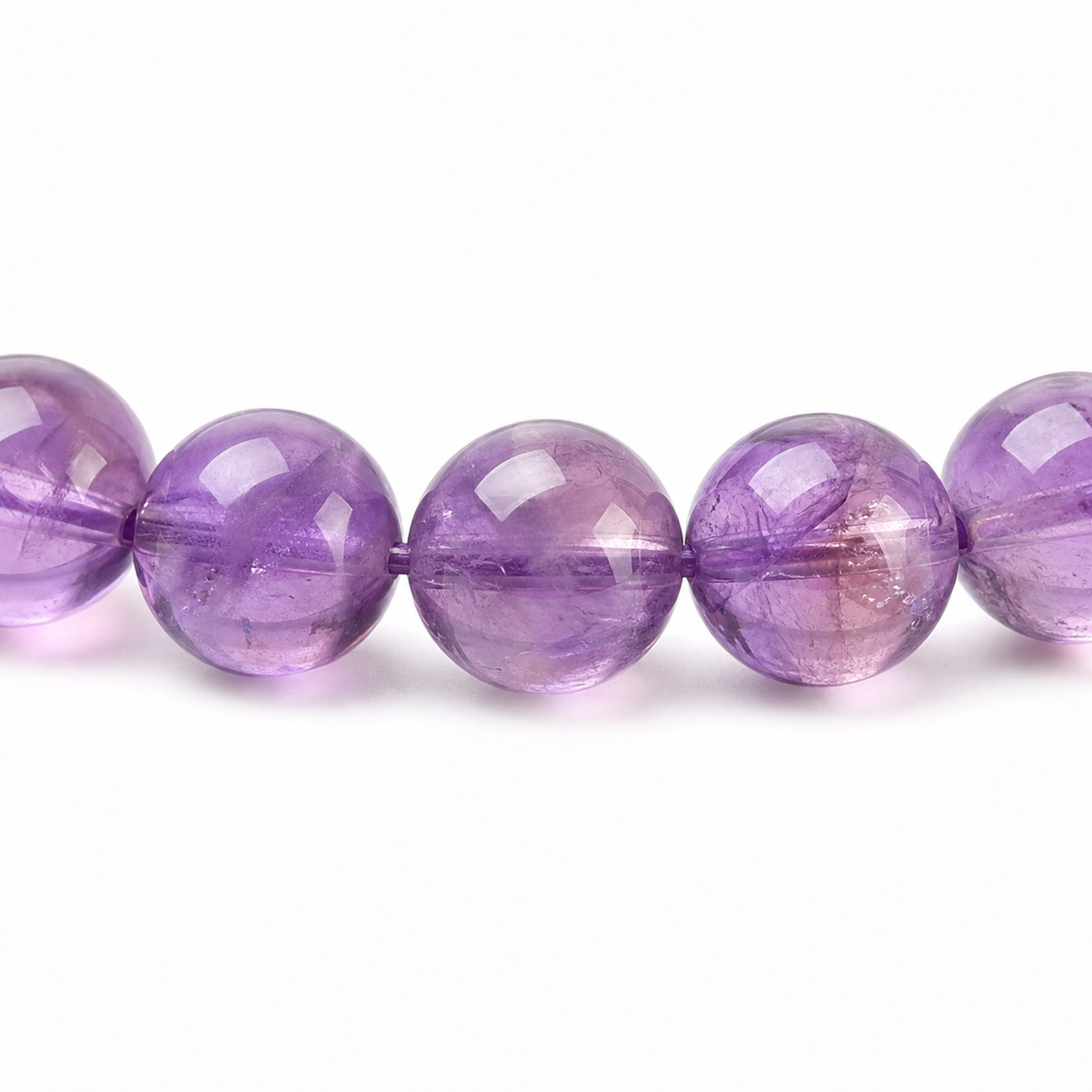 Close-up of Ametrine bead colour and surface detail