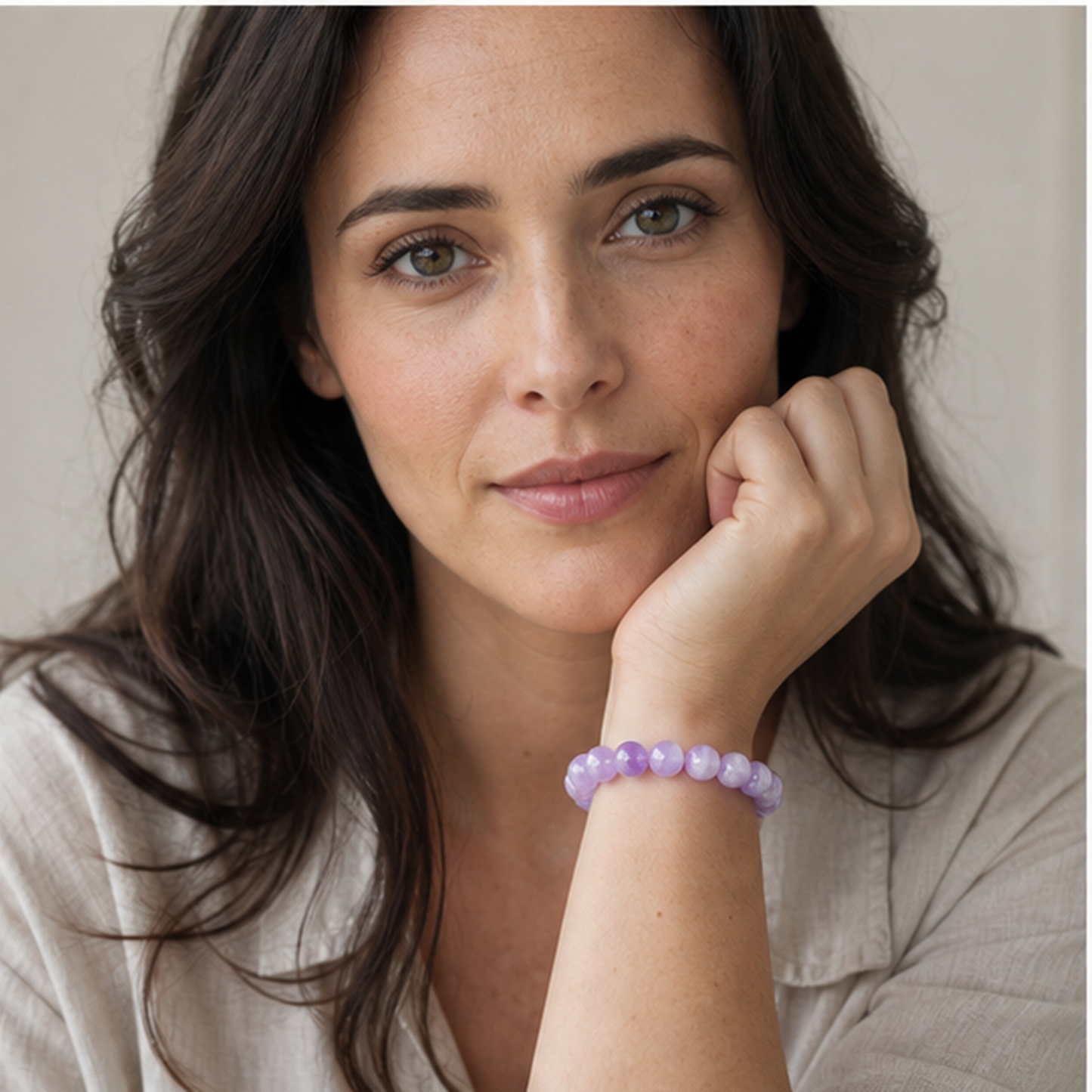 Amethyst shown on a woman from a second angle