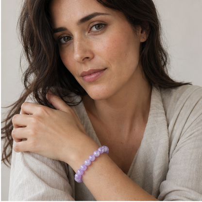 Amethyst styled on a woman in a close product view