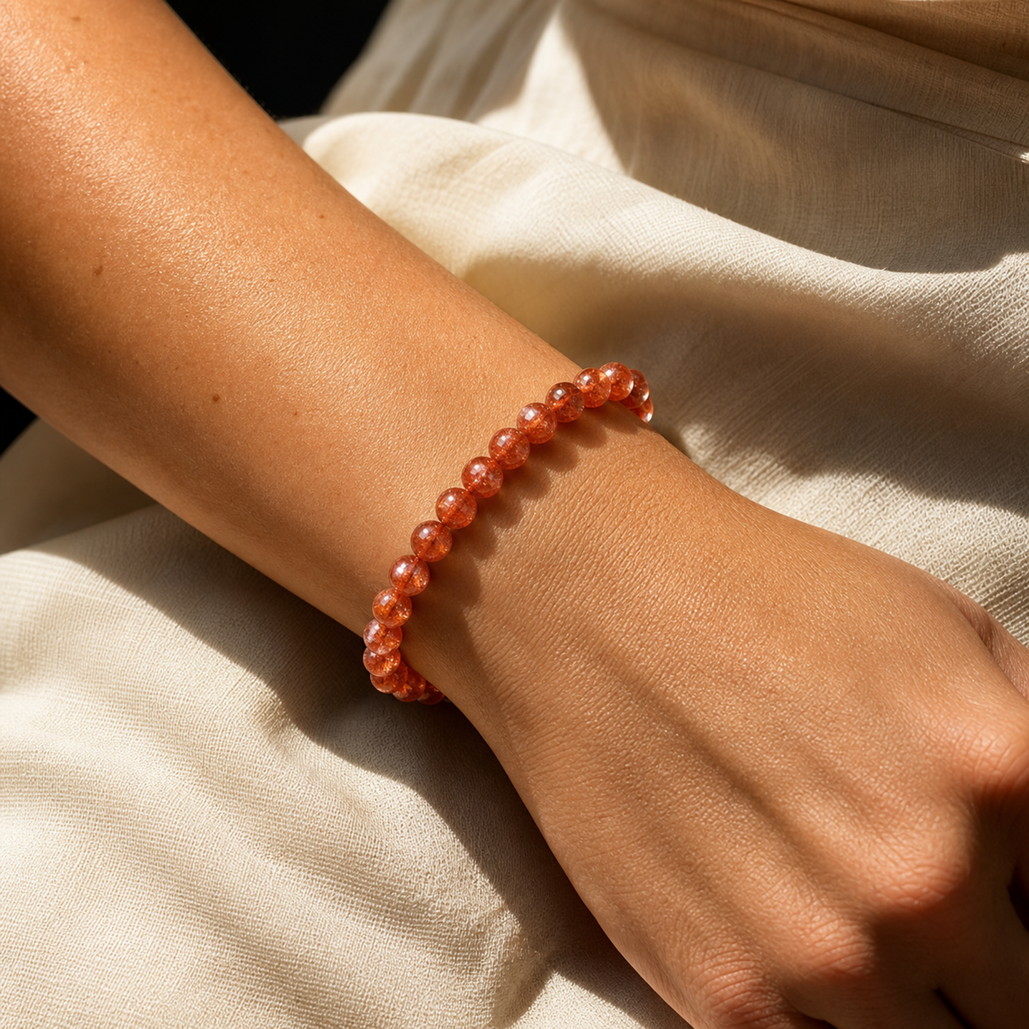 Cropped wrist view of Golden Sunstone