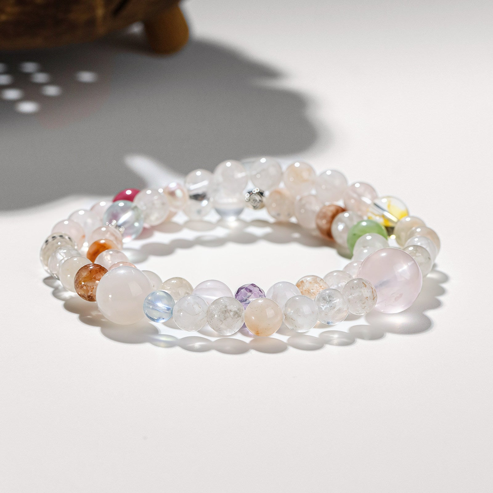 Multi-stone double-wrap crystal bracelet